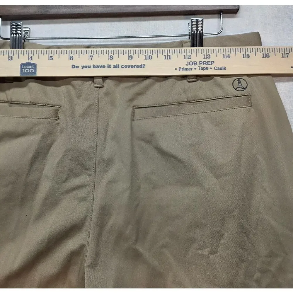 Lands' End Men's Traditional Fit Pants Size 32x34 Chino Khaki Trousers Beige Tan